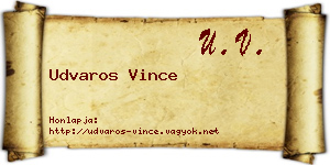 Udvaros Vince névjegykártya